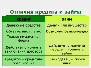 В чем разница между займом и кредитом?